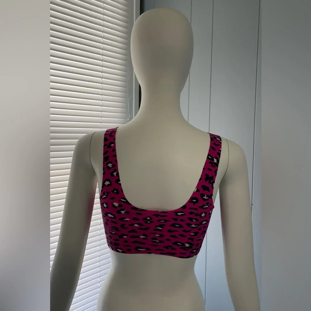 Rare No Boundaries Pink Cheetah Leopard Animal Print Sports Bra Size Medium - Picture 4 of 9